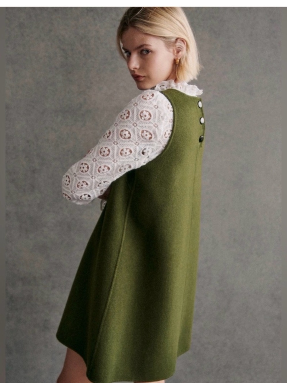 Sezane Nicia  Dress in Garden Green